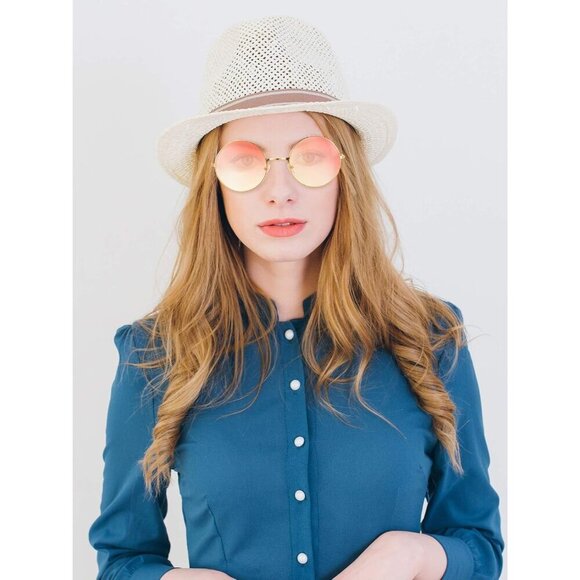 12 Pairs Vintage Round Sunglasses Women Men Tinted Lenses Hipster Eyewear